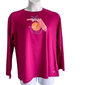 Reel Legends Reel Tec Graphic Long Sleeve Shirt Florida Theme Women's 1X NEW